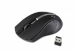 Wireless optical mouse, GALAXY black/silver, rubber surface
