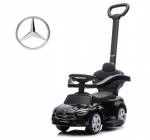 MERCEDES C-Class Black Ride-On Car with Push Handle