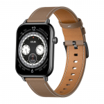 COLMI C28 Smartwatch &ndash; Black + Brown Leather Strap