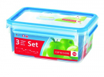 Emsa Clip & Close Food Container Set- Set of 3 - 0.55 / 1.0 / 2.3 L