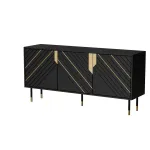 Cama 3D MOUNTAIN kummut 154x40x72 must + kuld