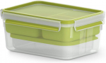 Emsa CLIP & GO Lunchbox XL, lunch box (green/transparent, with inserts)