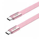 Cable USB C - USB C 1m flat pink
