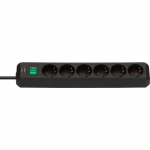 Brennenstuhl Eco-Line 6-way power strip (black, 3 meters)