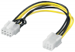 goobay Internes Stromkabel PCIe 6-Pin auf 8-Pin, Adapter schwarz/rot/gelb, 19,5 cm