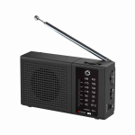 Manta MARDI120BK COSTA Portable FM/AM Radio with Built-in Rechargeable Battery, Black