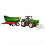 Tractor with front loader and trailer