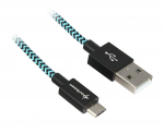 Sharkoon USB 2.0 A-B black / blue 0.5m - Aluminum + Braid