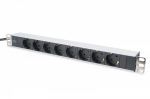 Power strip PDU 19 inches, 1U, 8 sockets, power: 16A, 4000W, aluminum, 2m