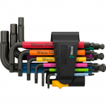 Wera 950/9 Hex-Plus Multicolor Imperial 3 offset screwdriver set (black, 9 pieces, imperial, with retaining clip)