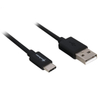 Sharkoon USB 2.0 A - USB C Adapter - black - 0.5m