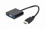Gembird A-HDMI-VGA-04 videokaabli adapter 0,15 m VGA (D-Sub) HDMI Type A (standardne) must