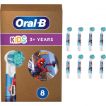 Braun Oral-B Kids Spiderman 8-piece brush attachment (white, frustration-free packaging)