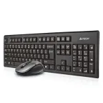 A4Tech 7100N lauaarvuti klaviatuur, hiir kaasas, RF juhtmevaba QWERTY inglise must