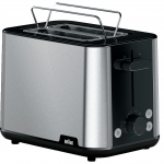 Braun Household Toaster PurShine HT 1510 BK (stainless steel/black, 900 watts, for 2 slices of toast)