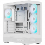 Aerocool P500B Digi-WT-v1, Tower Case White, Tempered Glass x 2
