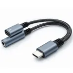 Adapter 2w1 USB C USB C Jack 3.5mm PD 15W