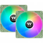 Thermaltake CT140 Reverse ARGB Sync PC Cooling Fan Matcha Green (Light Green, Pack of 2, Reverse, 140 mm)