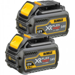 DEWALT XR FLEXVOLT Battery Starter Kit DCB546T2, 54 Volt yellow/black, 2 pieces, 54 Volt 2Ah or 18 Volt 6Ah