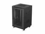 19-inch 18U floor-standing rack cabinet, 600x600, perforated door, LCD (flat-pack), black