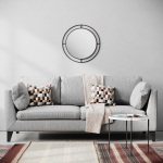 Bubble &uuml;mmargune seinapeegel &ndash; kaasaegne disain, must, 55 cm - Must