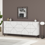 Dune konsool &ndash; moodne hoiukapp metalljalgadel, 183 cm lai - Valge