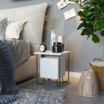Acres Moodne &ouml;&ouml;kapp metalljalgadel &ndash; 40 cm lai, sahtliga voodikapp - Valge