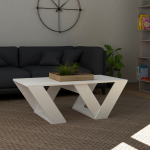 Pipra kohvilaud &ndash; Modernne ja stiilne laud elutuppa (110 x 60 x 40 cm) - Valge