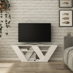 Pipralla modernne TV-alus riiulitega kuni 43" teleritele, 110 cm - Valge