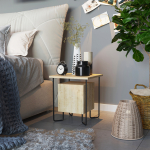 Acres Moodne &ouml;&ouml;kapp metalljalgadel &ndash; 40 cm lai, sahtliga voodikapp - Tamm