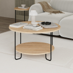 Corro &Uuml;mar moodne kohvilaud avatud riiuliga &ndash; 80 x 45 cm - Tamm