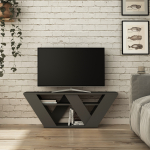Pipralla modernne TV-alus riiulitega kuni 43" teleritele, 110 cm - Antratsiit
