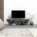 Ralla modernne TV-alus riiulitega kuni 65" teleritele, 158 cm, antratsiithall - Antratsiit