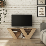 Pipralla modernne TV-alus riiulitega kuni 43" teleritele, 110 cm - Tamm