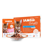 IAMS CAT DELIGHT STEAMED SALMON&COD GRAVY konserv kassidele kastmes 85 g x 12 tk
