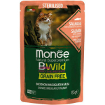 MONGE BWILD pouches Cat Sterilised l&otilde;he krevettide ja k&ouml;&ouml;giviljadega 85 g