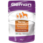 GEMON Dog pouches chunks Senior kalkunilihaga 100 g