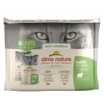 Almo Nature HOLISTIC ANTI HAIRBALL multipakk veise- ja kanalihaga, 6 x 70 g
