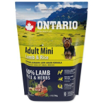 ONTARIO Adult Mini Lamb and Rice, 0,75 kg