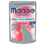 Monge Natural pouches tuunikala želees kana ja krevettidega 80 g