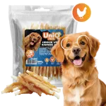 UniQ Pets &ndash; Chicken Wraps Rawhide Sticks - veiselihapulgad kanaga m&auml;hitult, 500 g