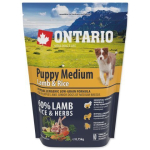 ONTARIO Puppy Medium Lamb and Rice, 0,75 kg