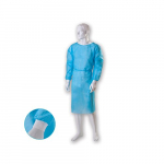 Meditsiiniline kittel PP, mansettidega, paeltega taga, 25 g/m&sup2;, sinine (1 tk)