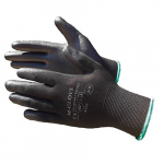 Kootud nailonist kindad, kaetud PU-ga, mustad (12 paari)