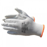 Kootud nailonist kindad, kaetud PU-ga, valged (12 paari)