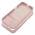 &Uuml;mbris SILICONE 2mm jaoks IPHONE 15 Pro compatible koos MagSafe sand roosa