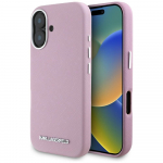 Karl Lagerfeld Saffiano Full Wrapped Elongated Metal Logo MagSafe iPhone 16 &Uuml;mbris - roosa