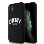 DKNY Liquid Silicone Valge Printed Logo MagSafe &Uuml;mbris jaoks iPhone 11/Xr - Must