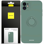 Spacecase Silikoninis dėklas su žiedu iPhone 11 tamsiai žalias
