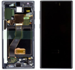 Ekranas Samsung N970F Note 10 su lietimui jautriu stikliuku ir rėmeliu Black originalus (used Grade C)